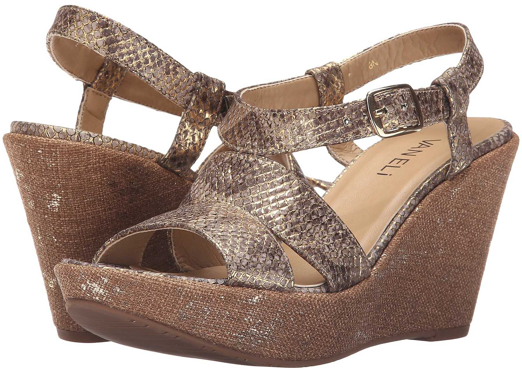 Sandala Vaneli Eliana White/Gold Vippi Print/Bronze Metallic