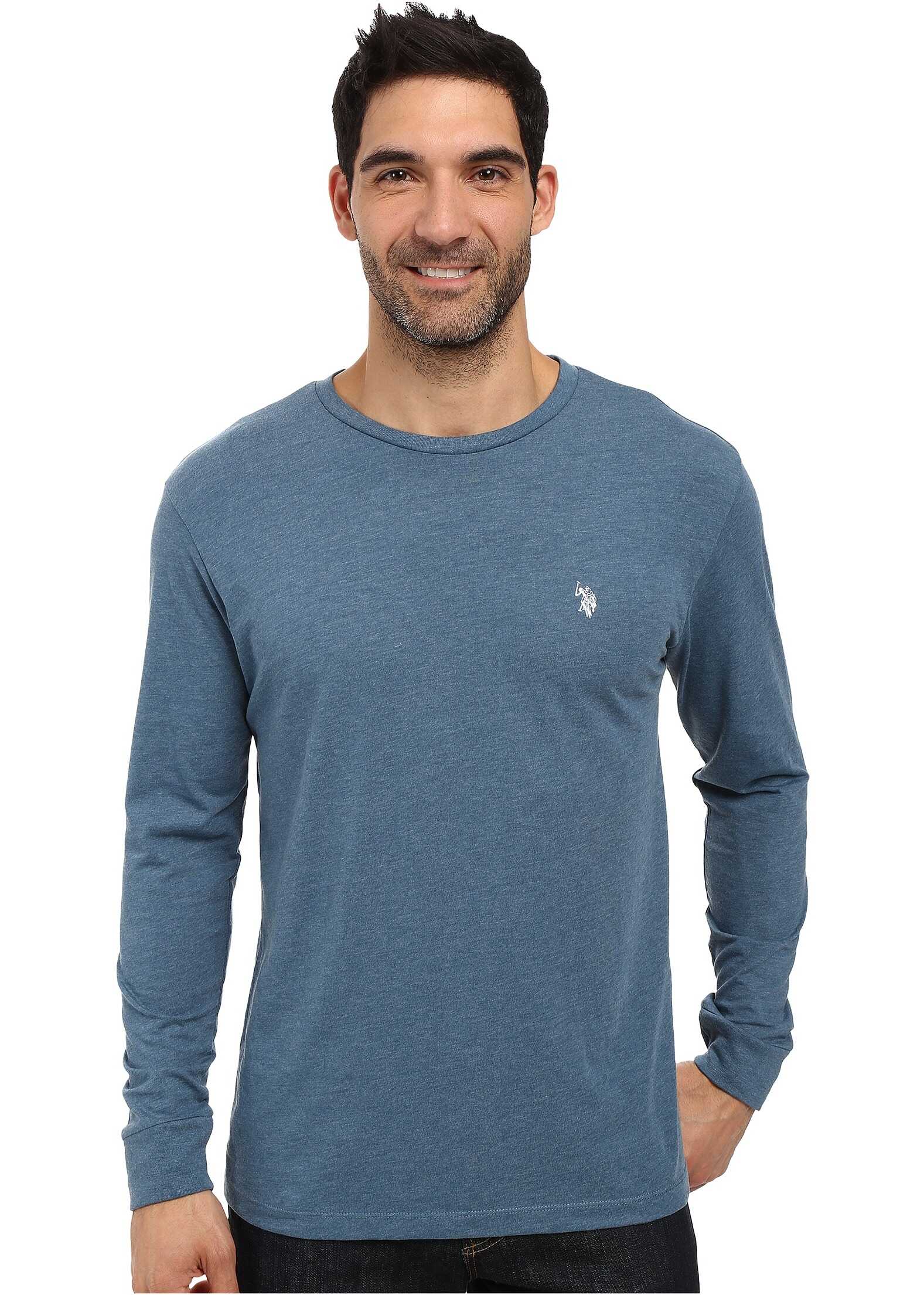 Tricou U.S. POLO ASSN. Long Sleeve Crew Neck T-Shirt Medium Blue Heather