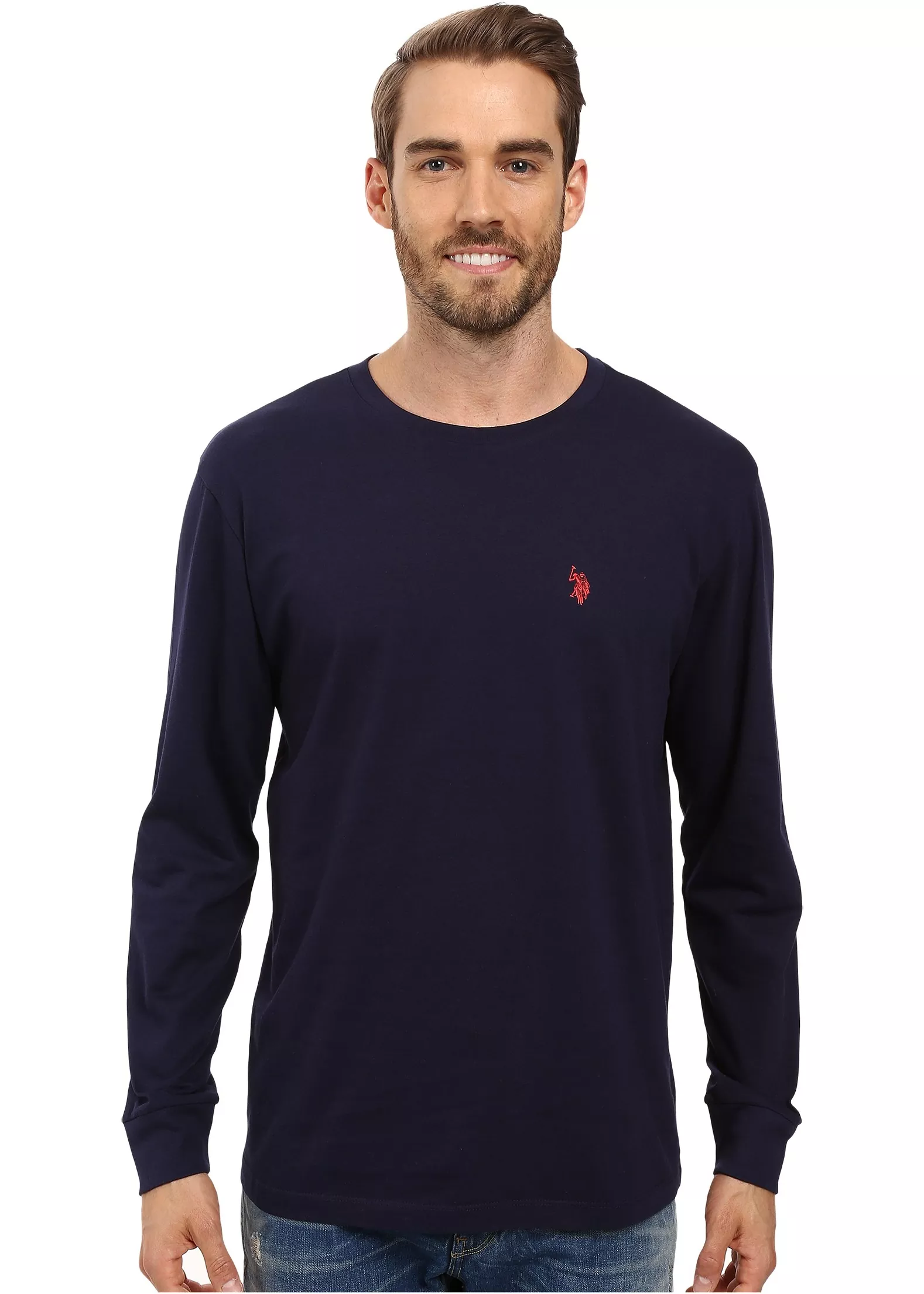 Tricou U.S. POLO ASSN. Long Sleeve Crew Neck T-Shirt Classic Navy