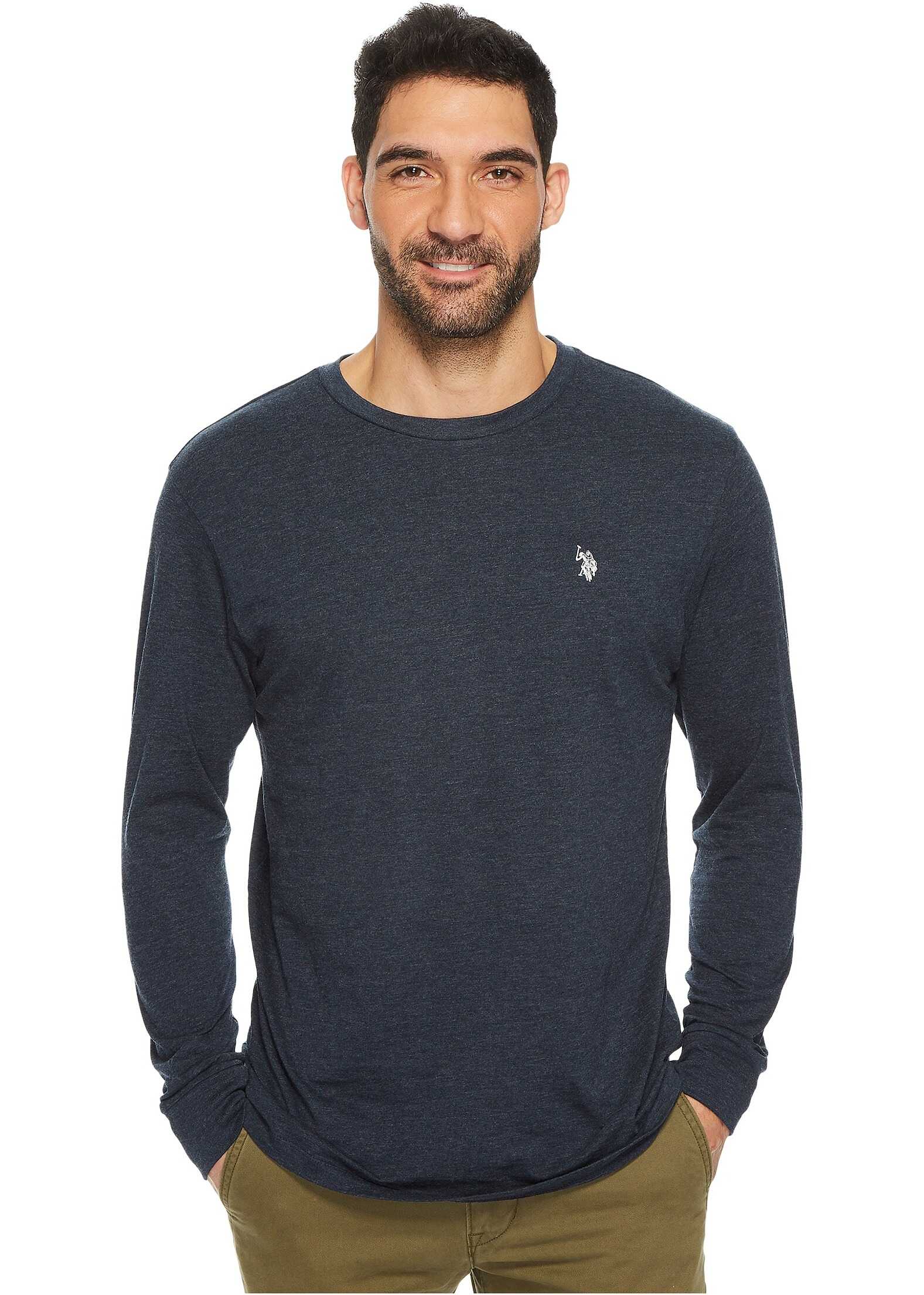 U.S. POLO ASSN. Long Sleeve Crew Neck T-Shirt Peacoat Heather
