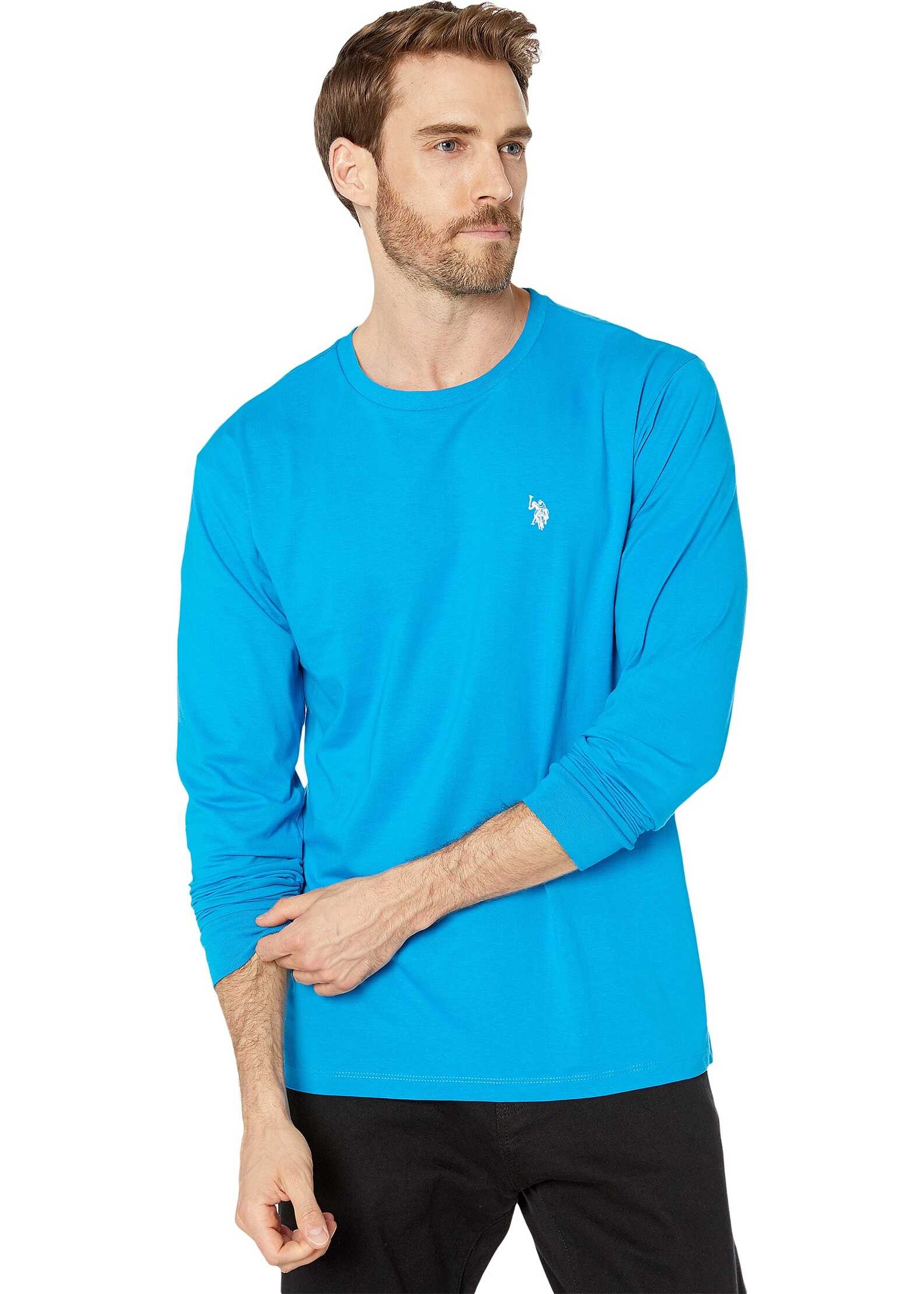 U.S. POLO ASSN. Long Sleeve Crew Neck T-Shirt Teal Blue