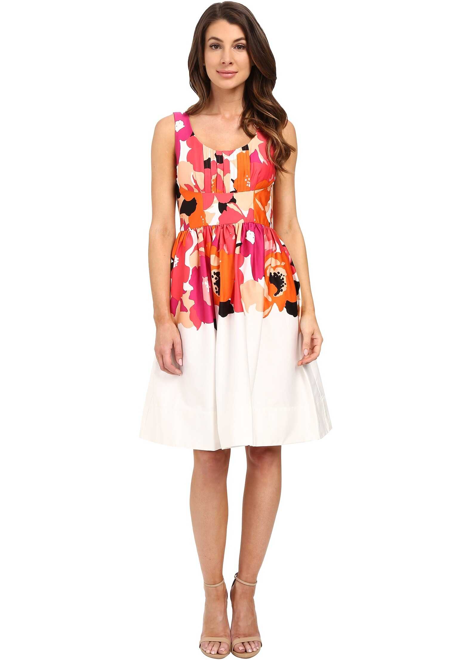Rochie Calvin Klein Printed Fit and Flare Dress CD6G2R6K White/Watermelon Multi