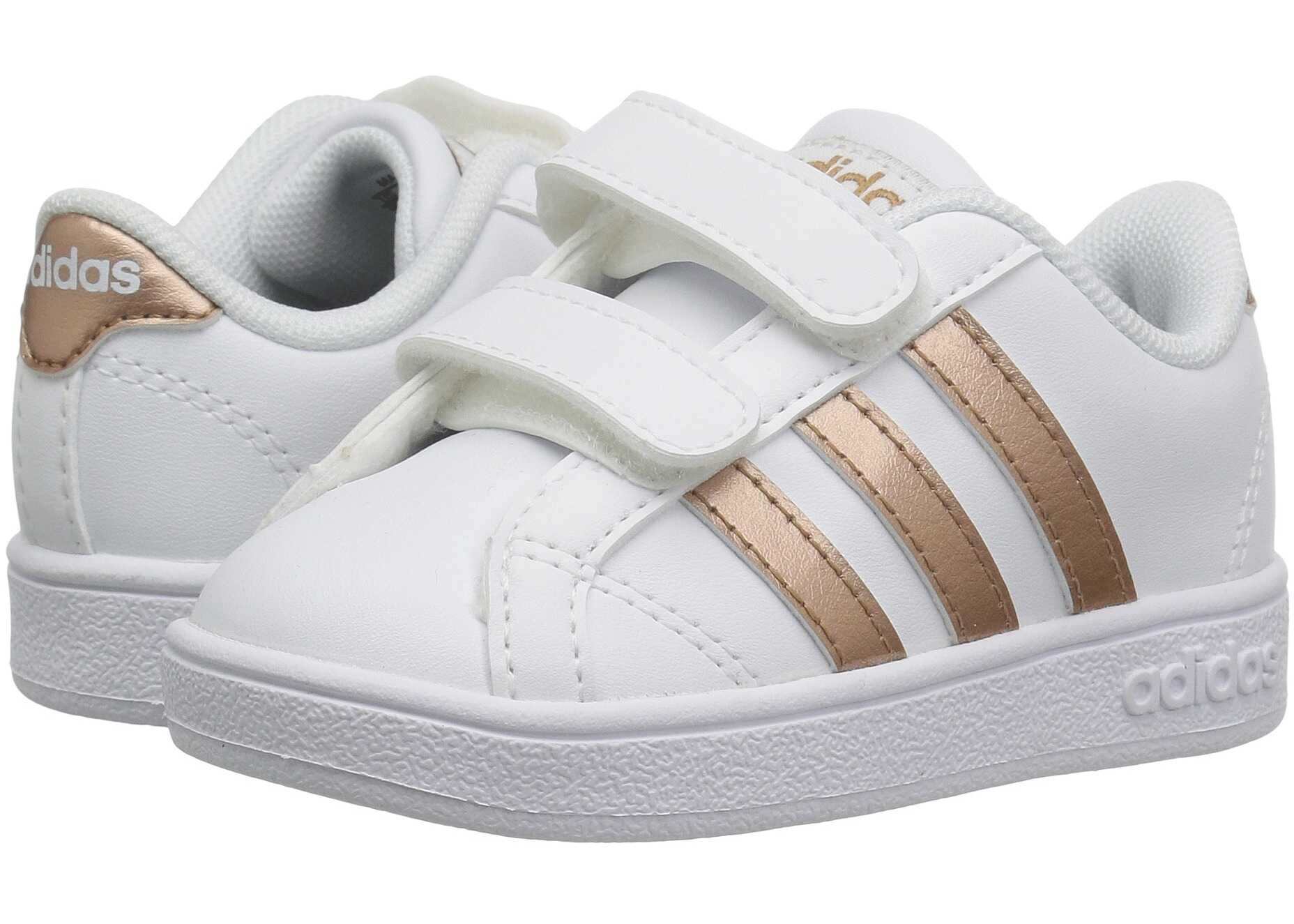 adidas Kids Baseline CMF (Infant/Toddler) Footwear White/Copper Metallic/Core Black