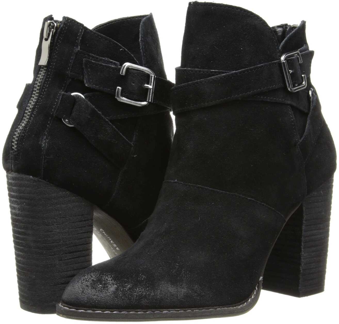 Gheata Chinese Laundry Zip It Black Split Suede