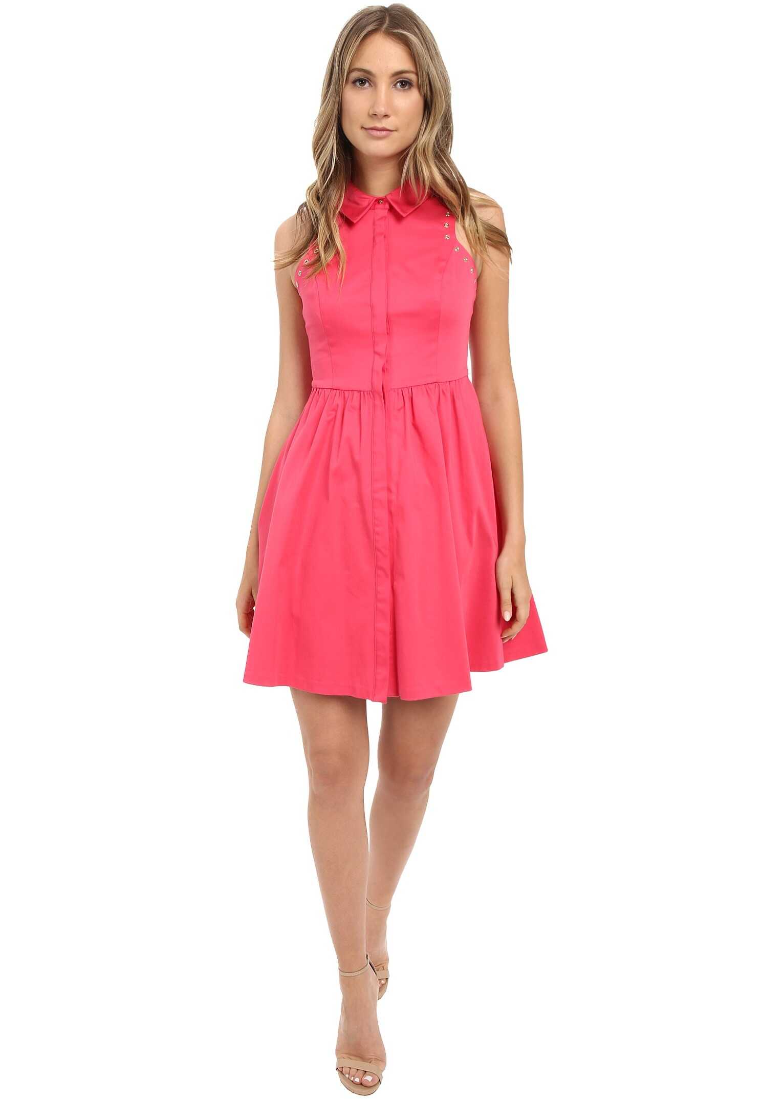 Rochie Jessica Simpson Cotton Satin Shirtdress Watermelon