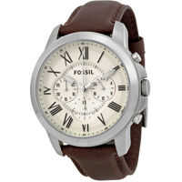 Ceasuri Fashion Grant Chronograph Egg Shell Dial Brown Leather Mens Watch FS4735 Barbati