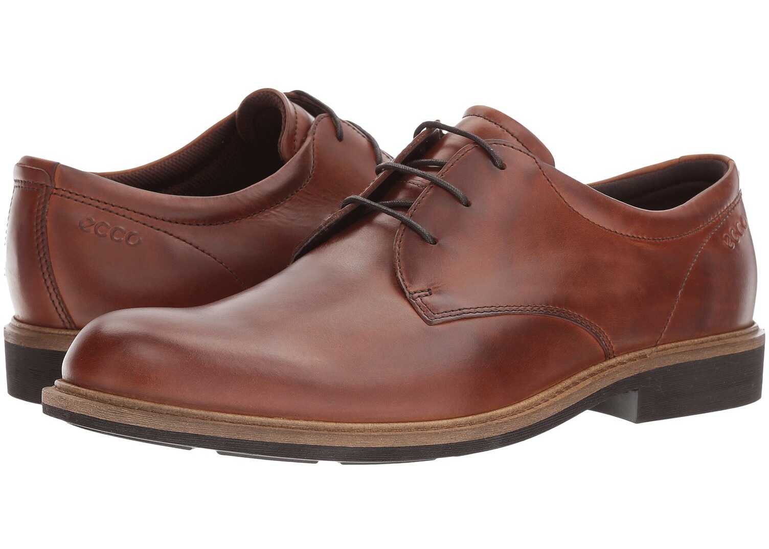 Pantof ECCO Findlay Plain Toe Tie Cognac