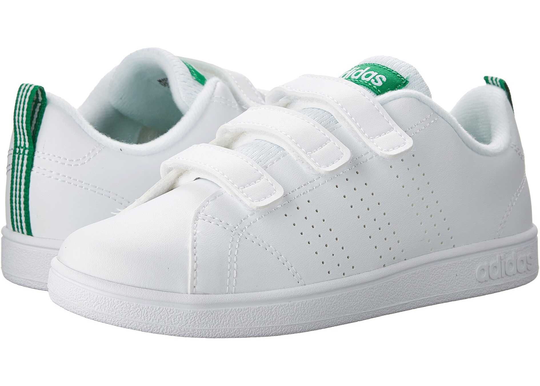 Tenis adidas Kids VS Advantage Clean CMF (Little Kid) White/Green