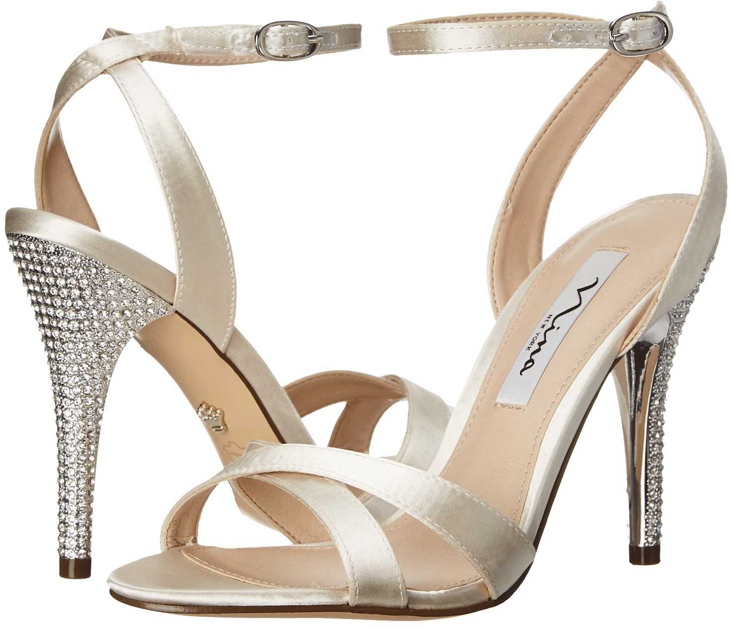 Sandala Nina Meryly Ivory Satin