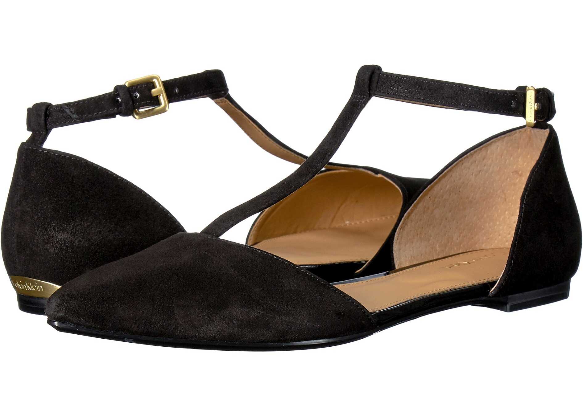 Balerin Calvin Klein Ghita Flat Black Kid Suede