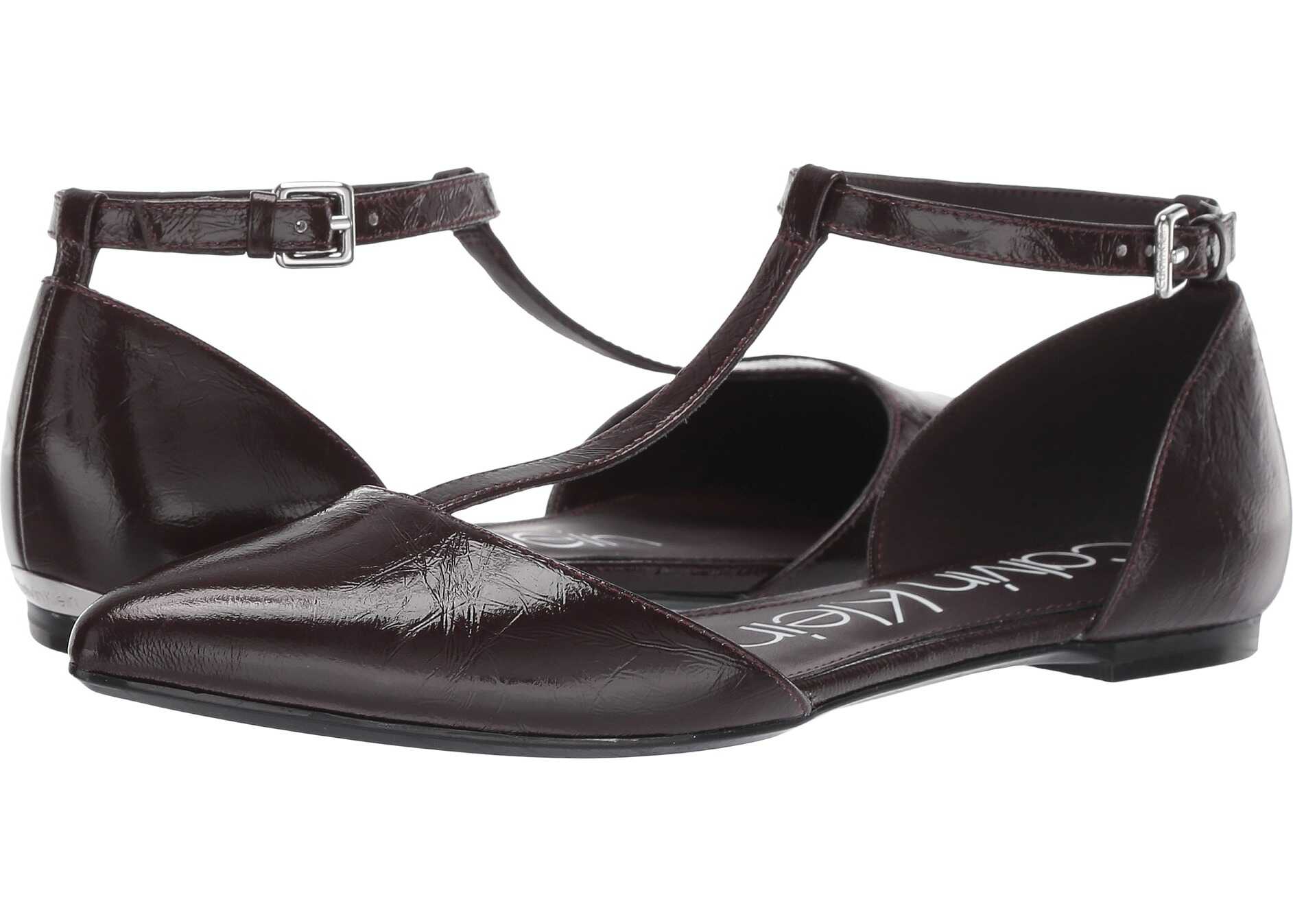Balerin Calvin Klein Ghita Flat Eggplant Paper Patent/Clear Lucite
