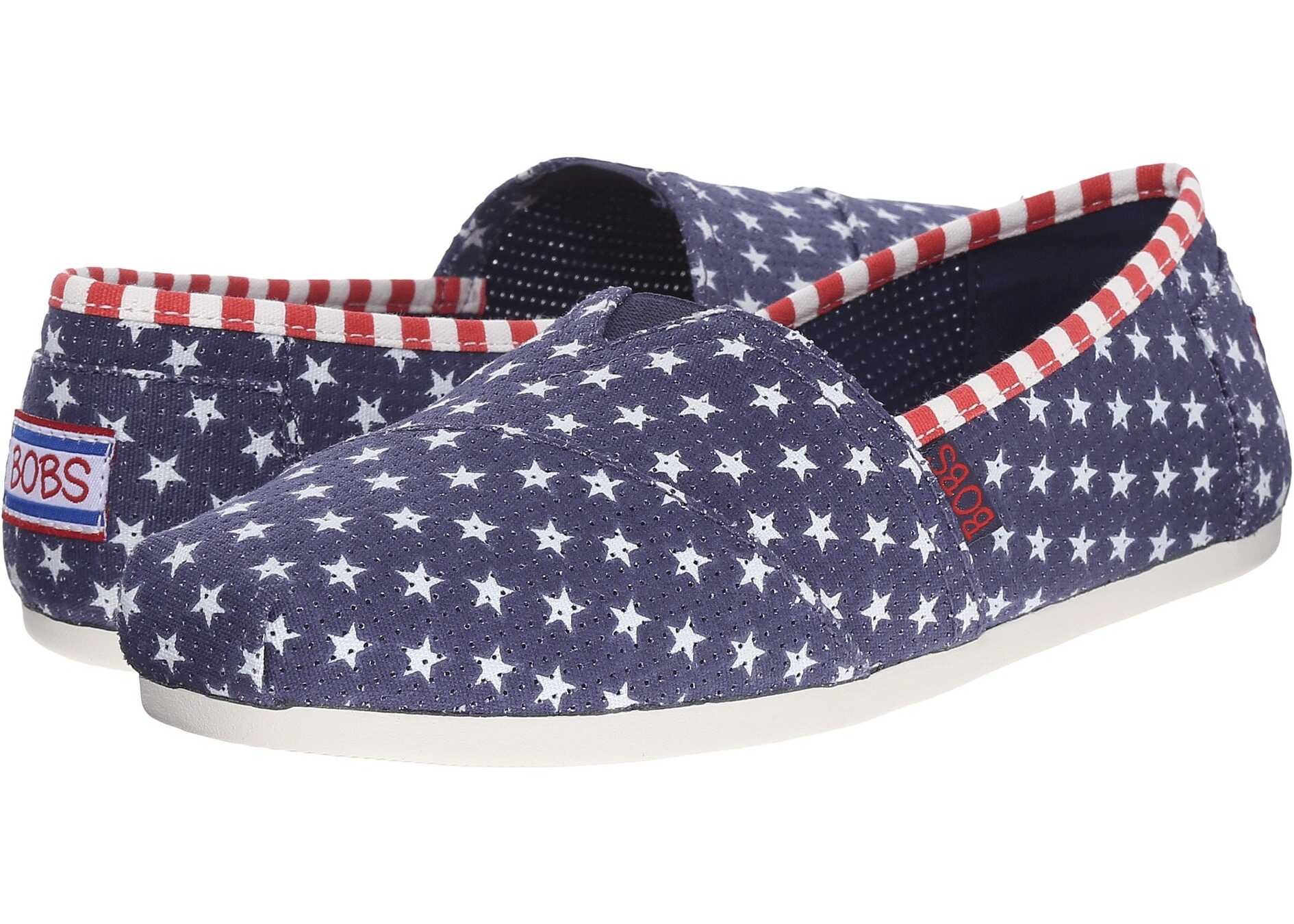 Mocasin BOBS from SKECHERS Bobs Plush - Summer Sunset Navy/White