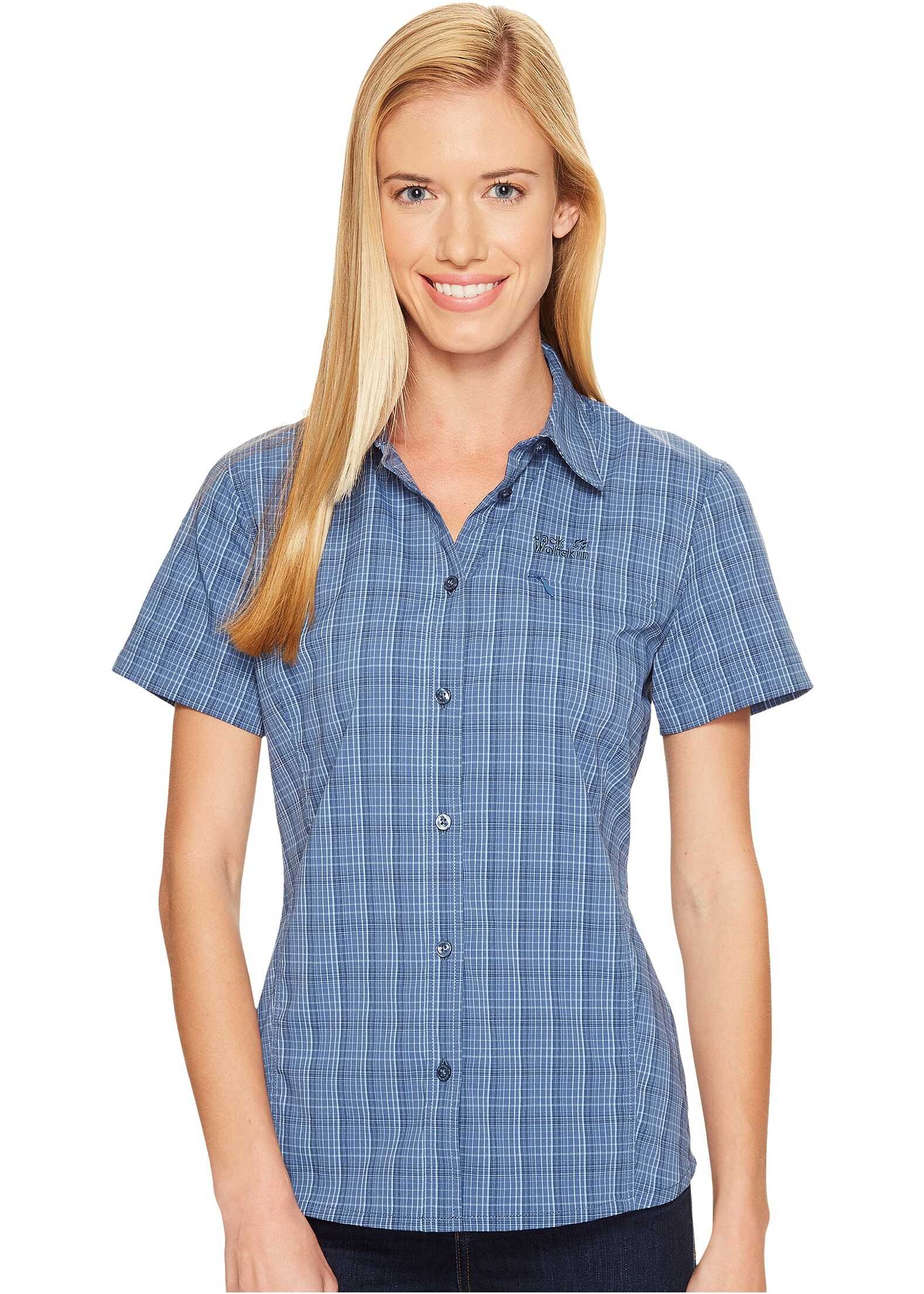 Camasa Jack Wolfskin Centaura Stretch Vent Shirt Ocean Wave Checks