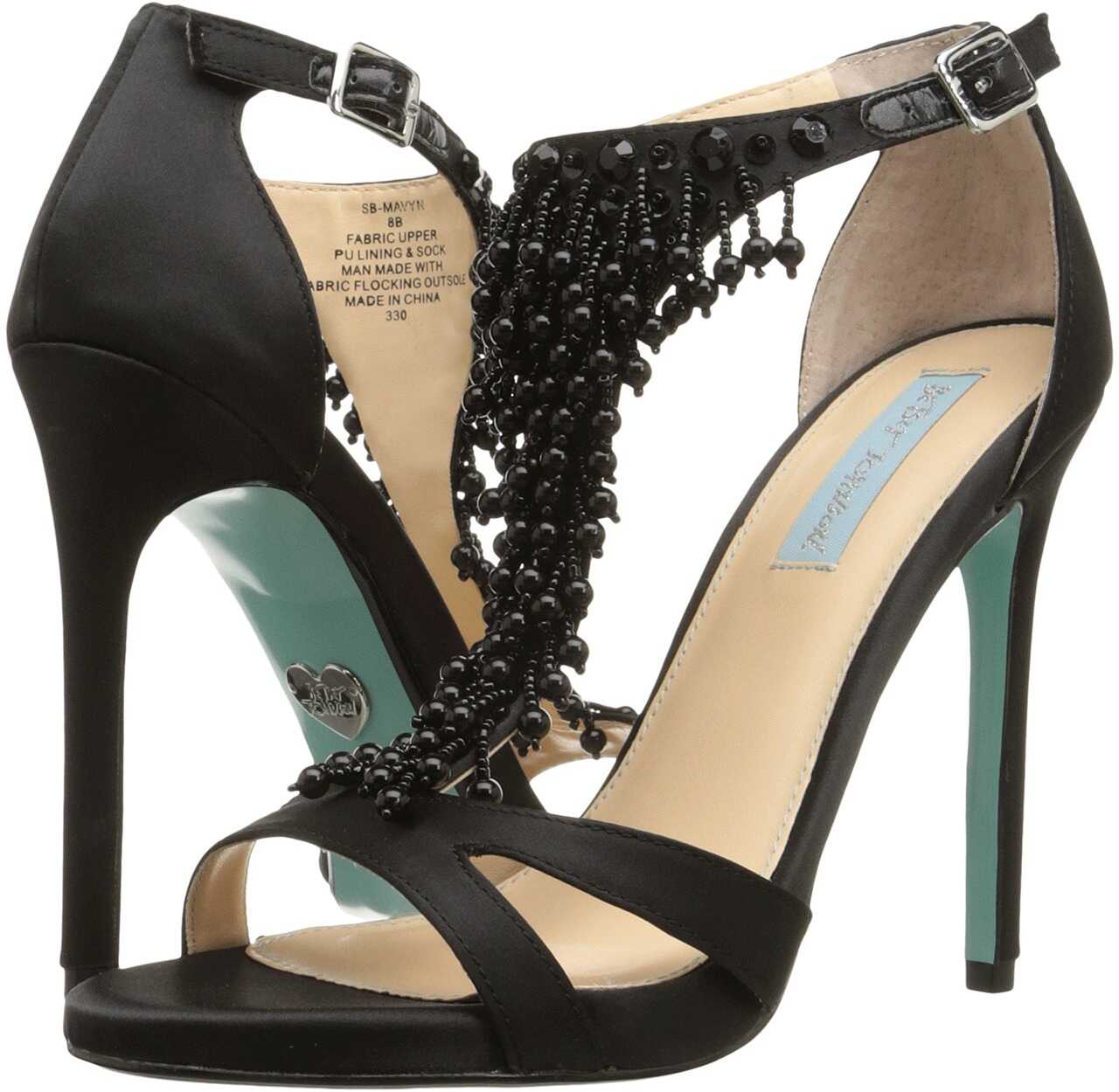 Pantof Blue by Betsey Johnson Mavyn Black Satin