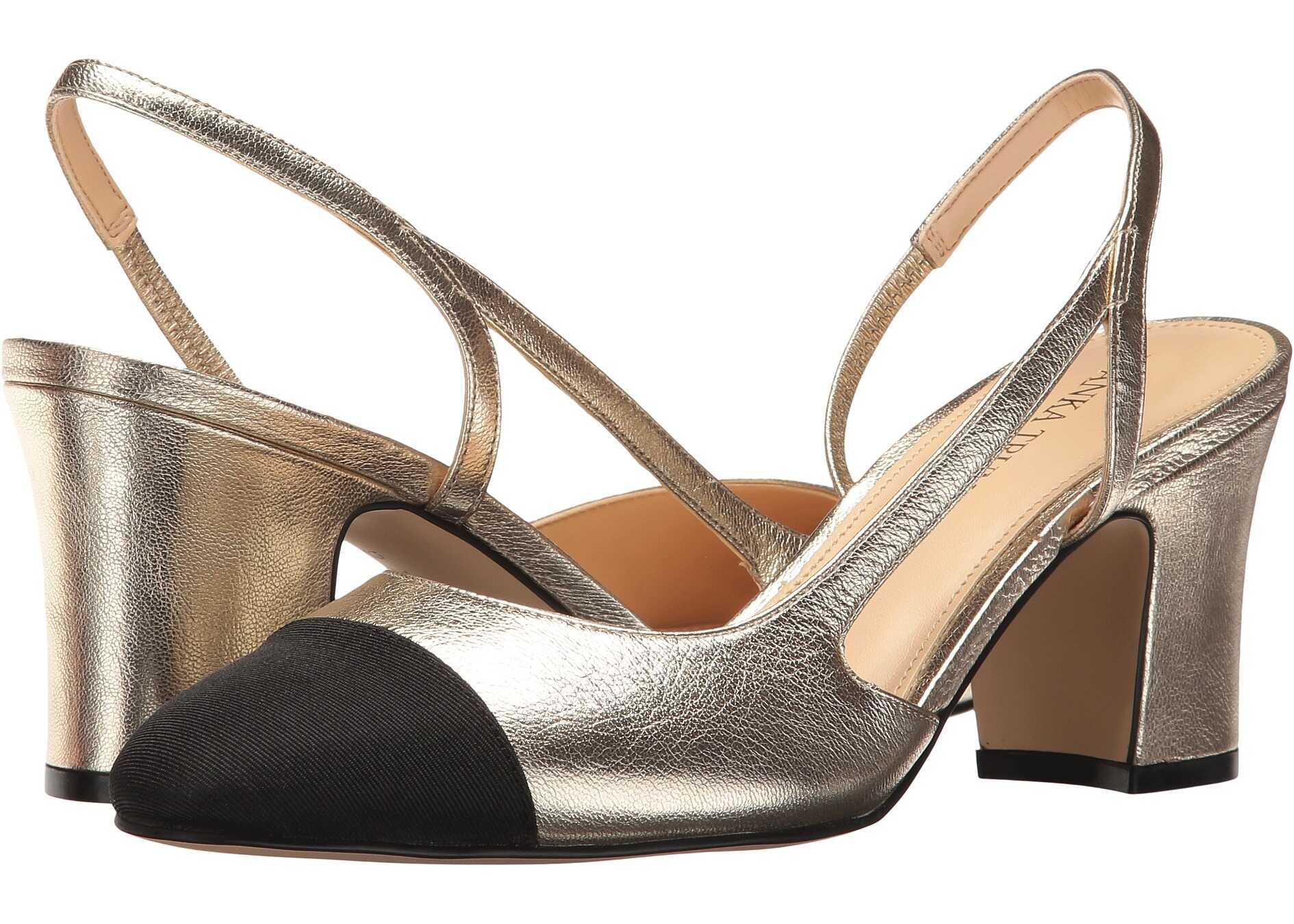 Pantof Ivanka Trump Liah Gold Leather/Galaxy/Grosgrain
