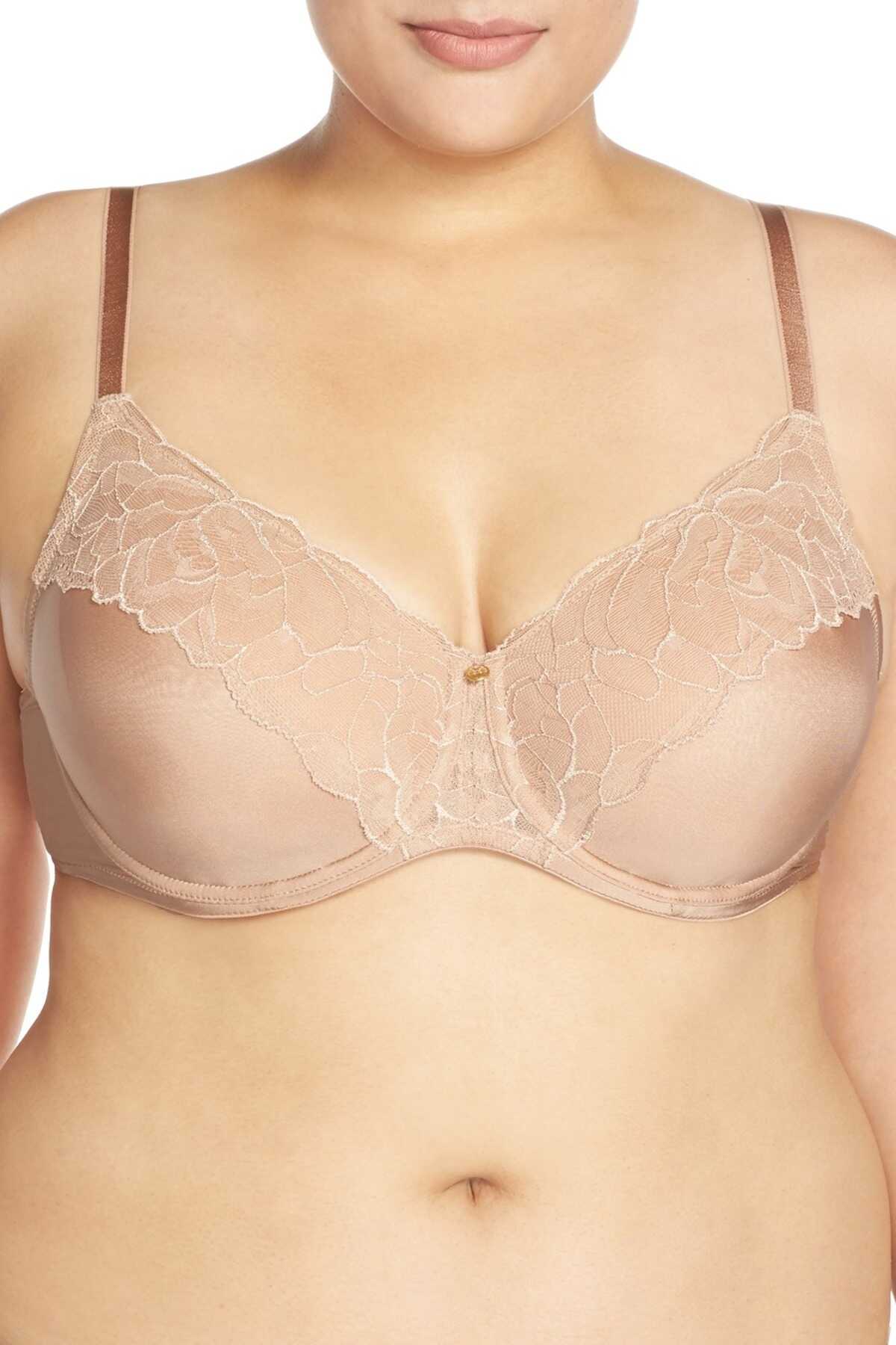 Natori 'Fleur' Unlined Underwire Full Figure Bra (Plus Size)* BUFF