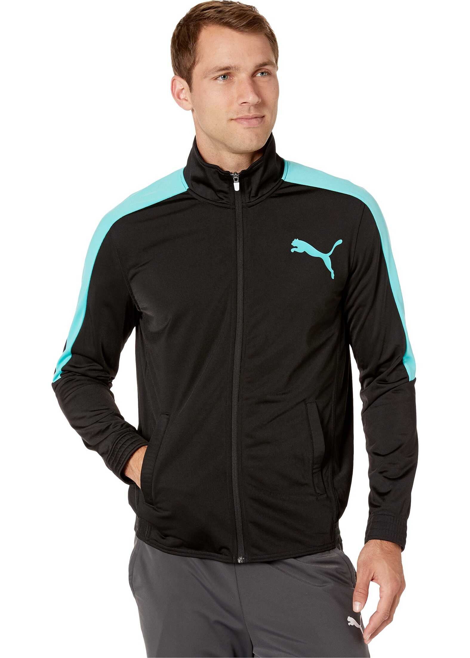 PUMA Contrast Jacket Puma Black/Blue Turquoise