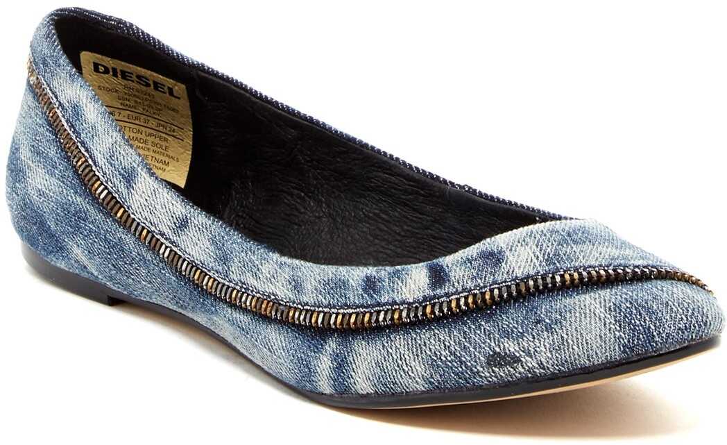 Diesel Pointed Toe Girls Flat* INDIGO-BLU