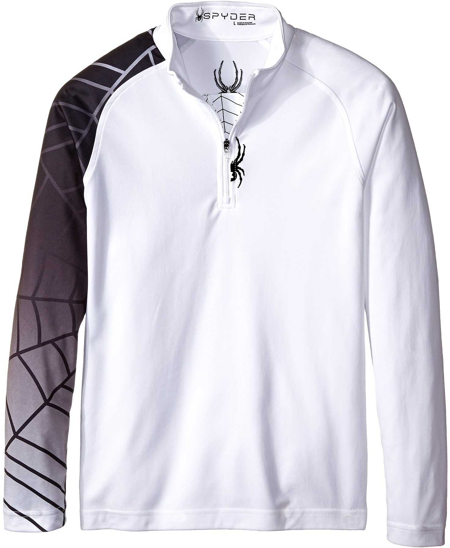 Spyder Kids Linear Web Dry W.E.B.™ T-Neck (Big Kids)* White/Black