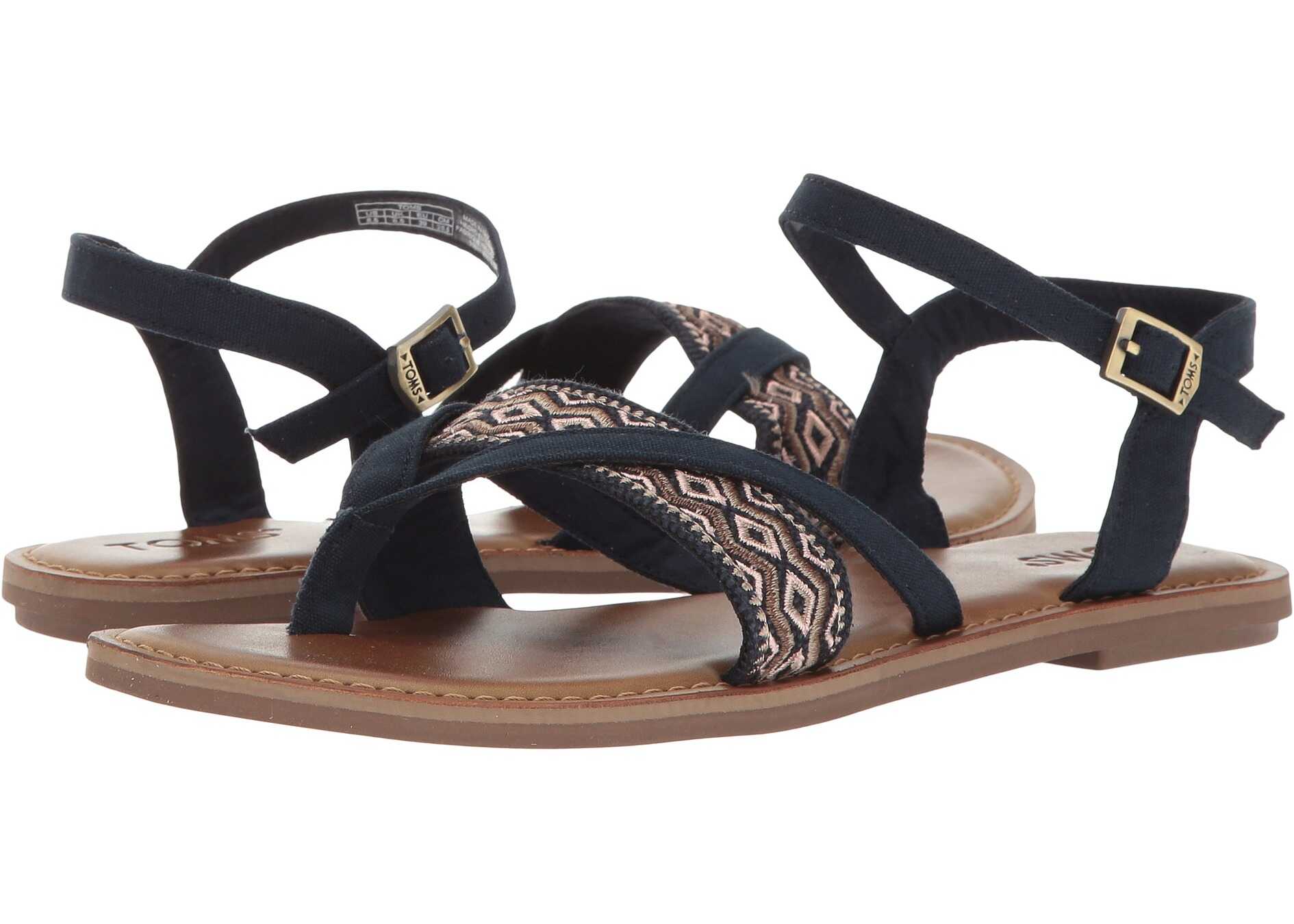 Sandala TOMS Lexie Sandal Navy Canvas/Embroidery