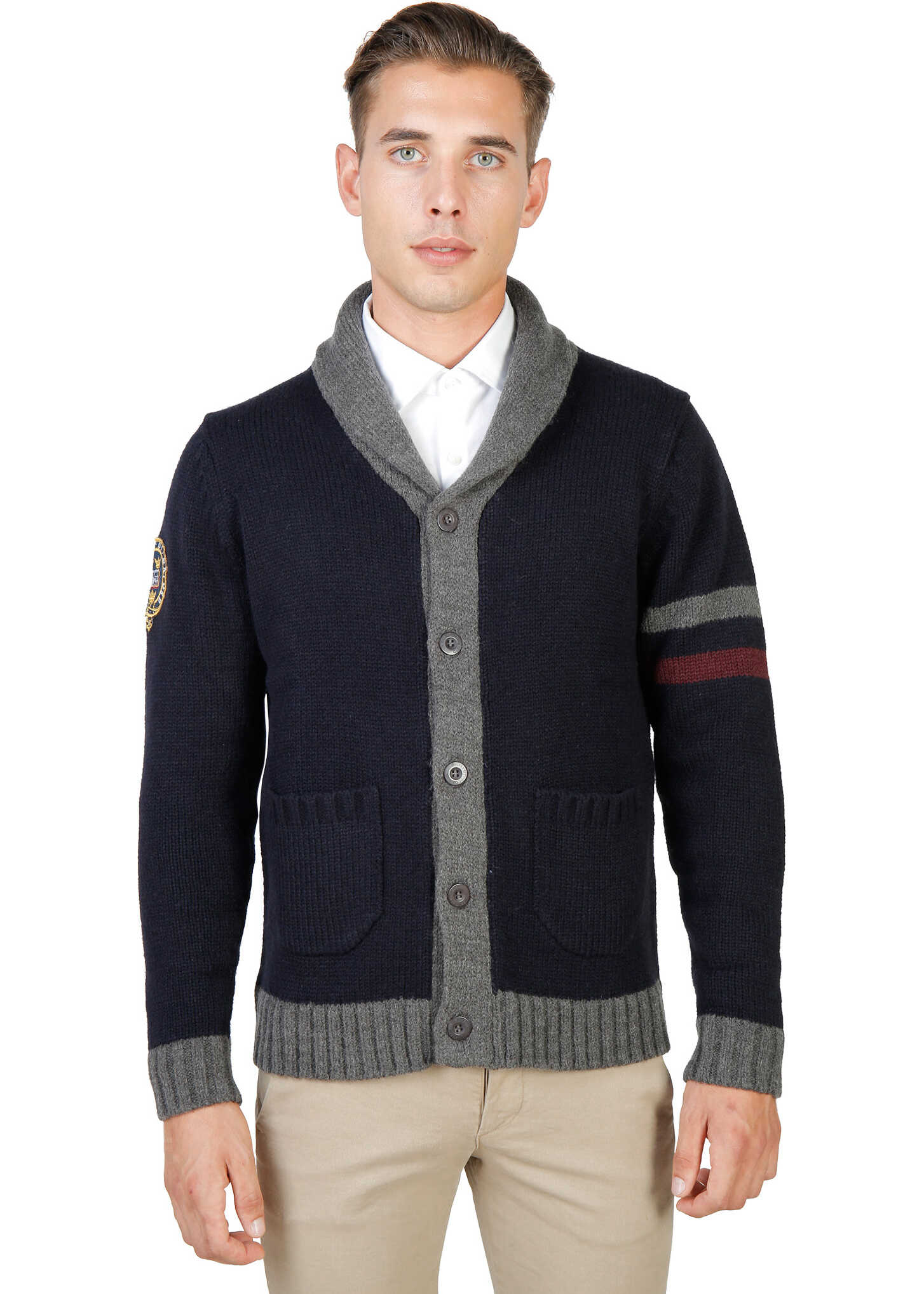 Pulover Oxford University Oxford_Tricot-Cardigan Blue