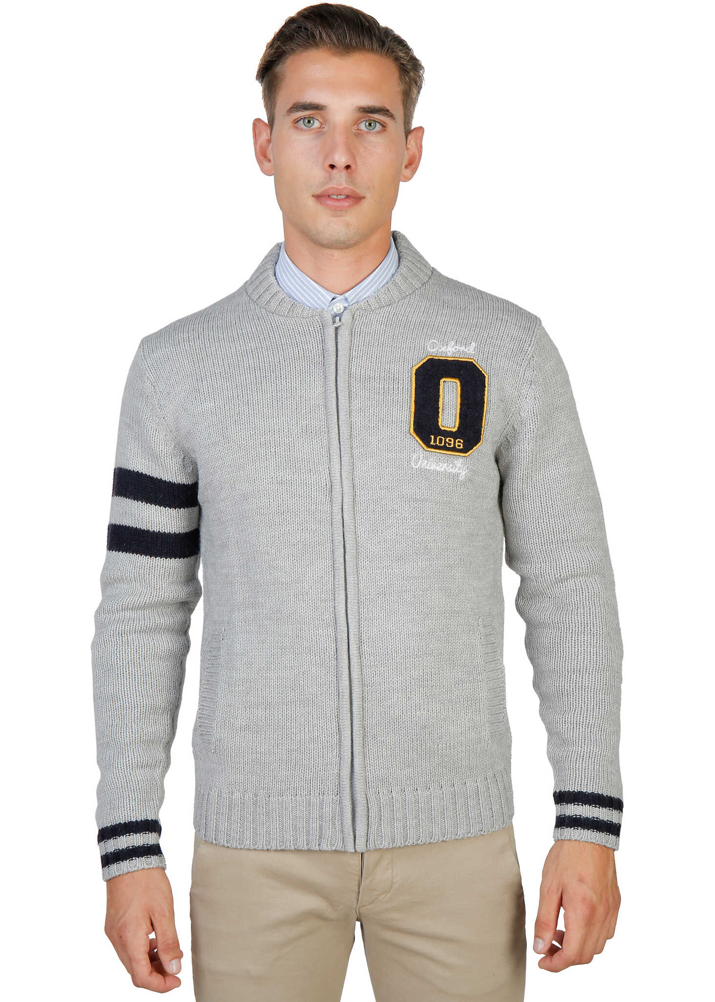 Pulover Oxford University Oxford_Tricot-Teddy Grey