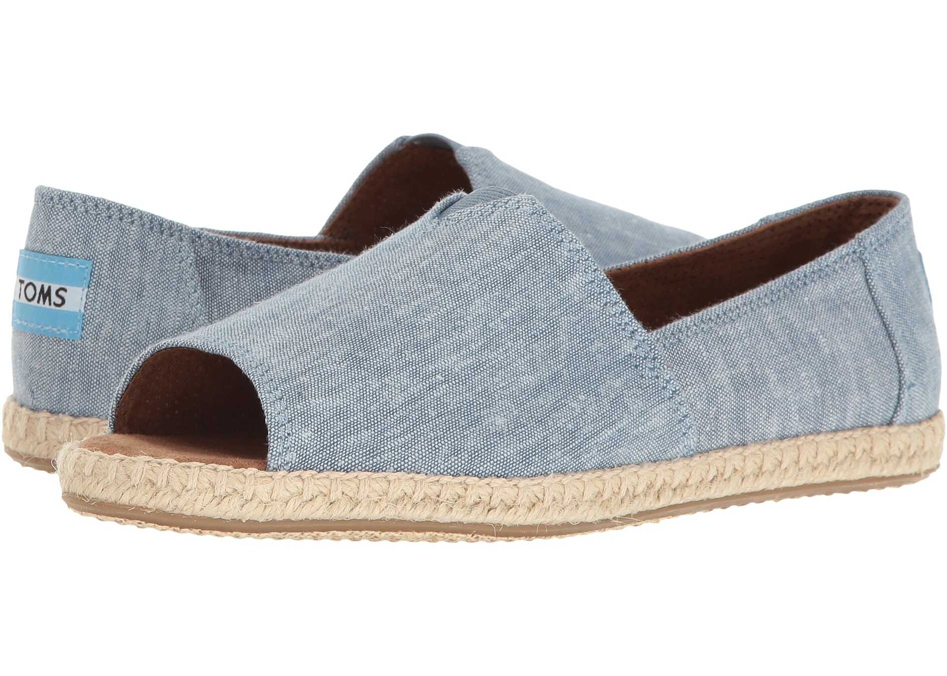 Espadrila TOMS Alpargata Open Toe Blue Slub Chambray