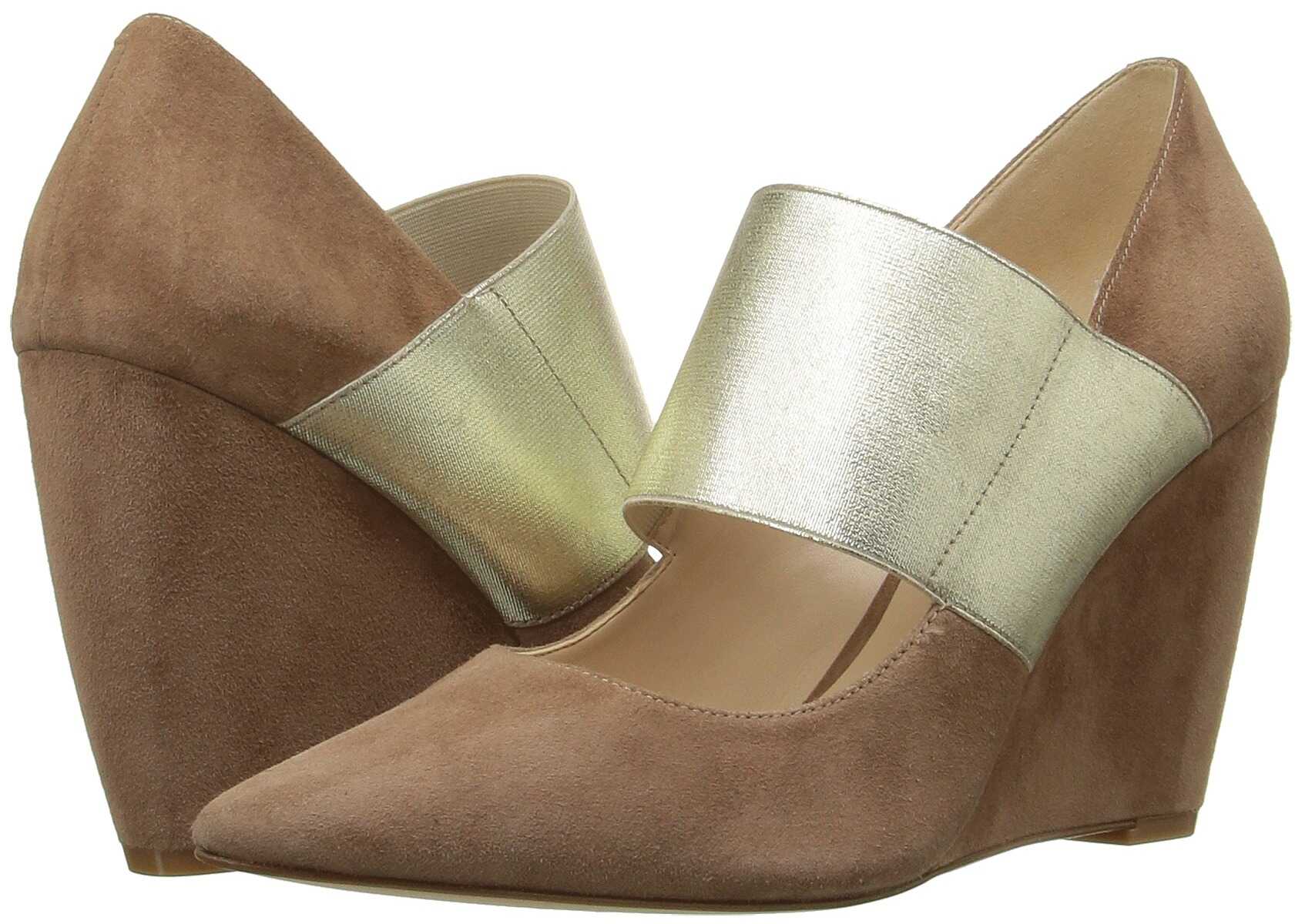 Pantof Nine West Vondra Natural/Light Gold Suede