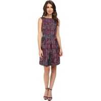 Rochii Box Pleat Poly Twill Fit and Flare Dress Femei