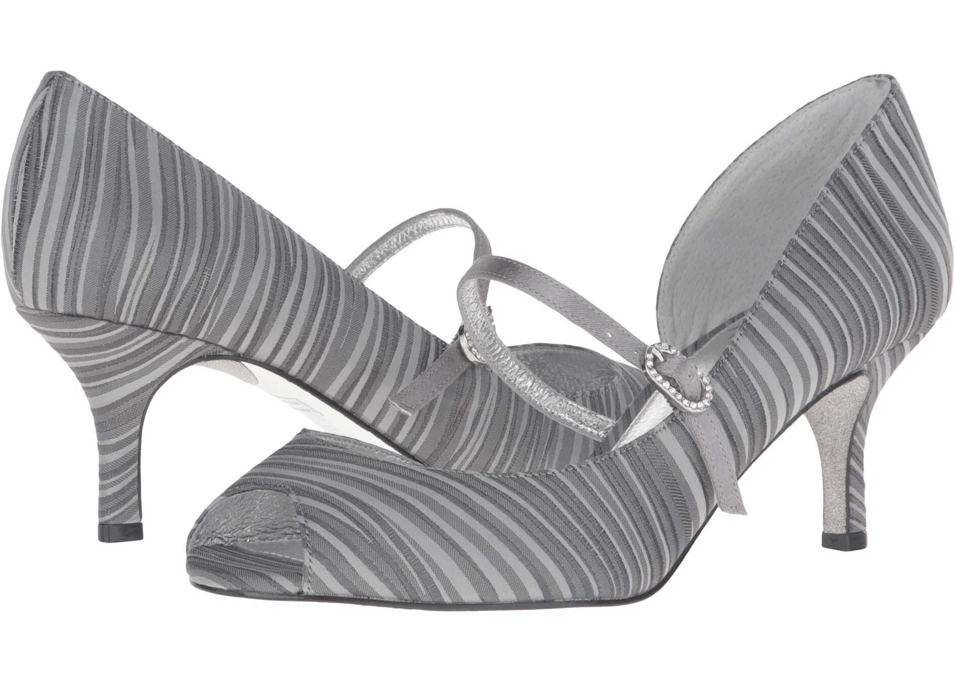 Pantof Adrianna Papell Janet Pewter Strata Satin