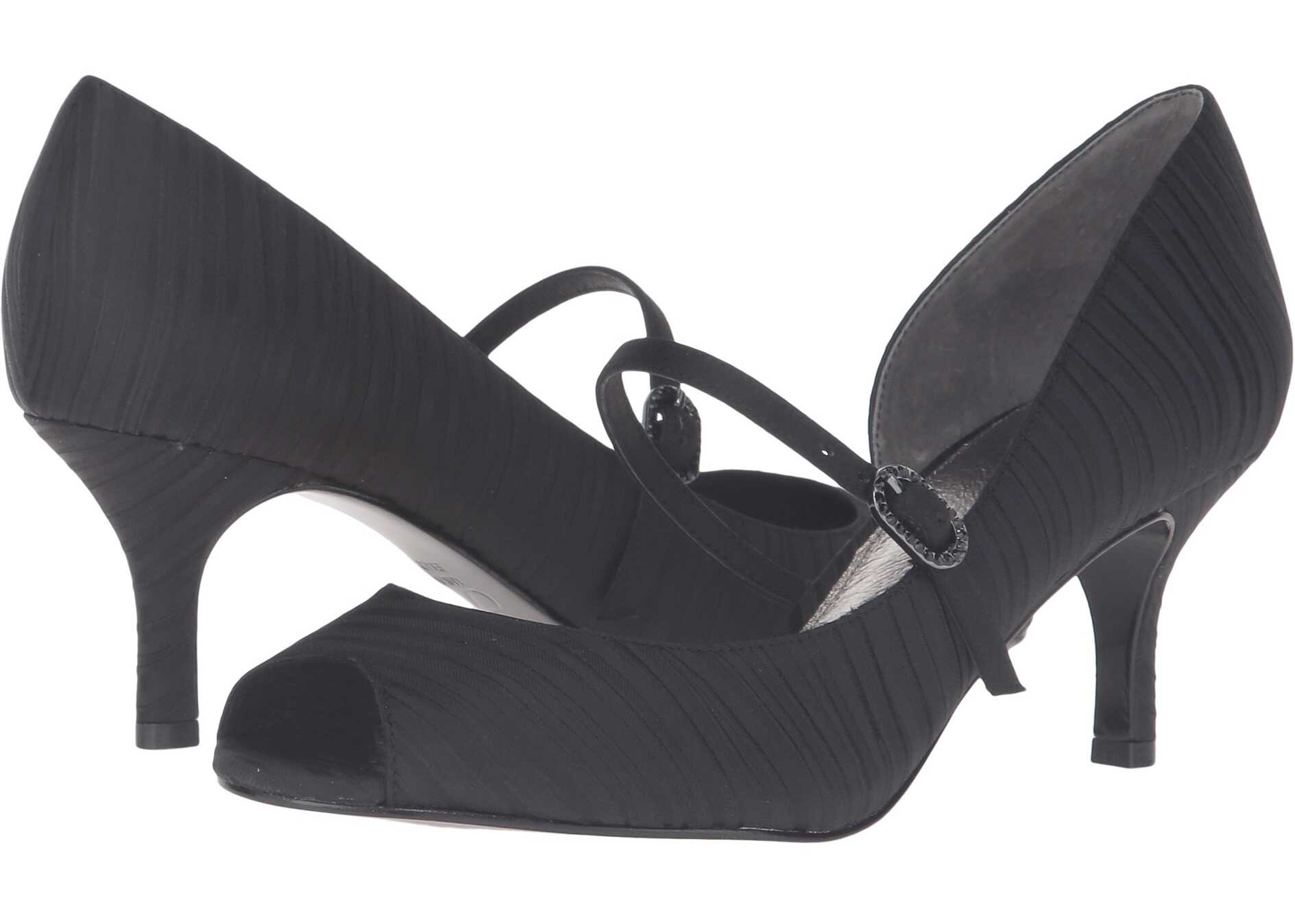 Pantof Adrianna Papell Janet Black Strata Satin