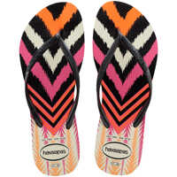 Slapi Slim Tribal Unisex Flip Flops In Black Multicolour Barbati
