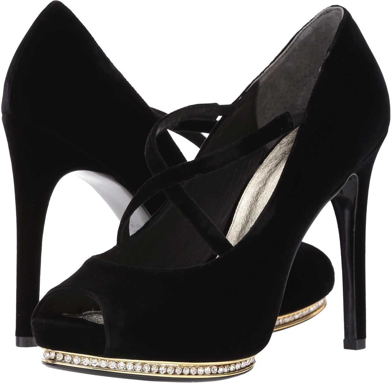 Pantof Adrianna Papell Golda Black Velvet
