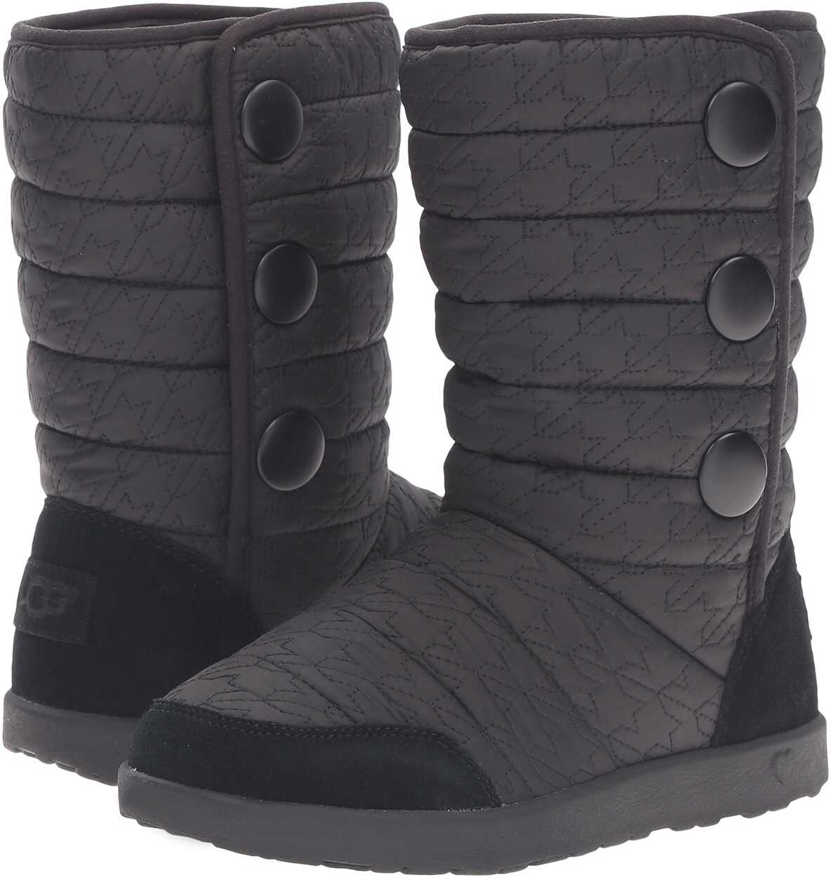 Gheata UGG Kids Puffy Quilted Houndstooth (Little Kid/Big Kid) Black