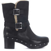 Ghete & Cizme Brea Ankle Boots In Black Suede And Leather Femei