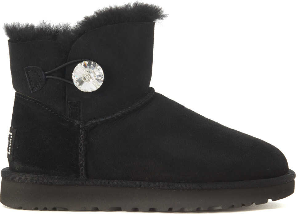 UGG Tronchetto Ugg Classic Ii Mini Bailey Button In Suede Black