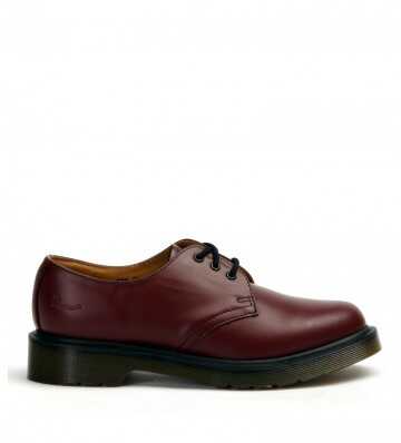 Pantof Dr. Martens Martens 3 Eyelet Leather Lace-Up Red