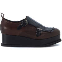 Platforme Dublin Mocassino In Black And Brown Brushed Vintage Leather Femei