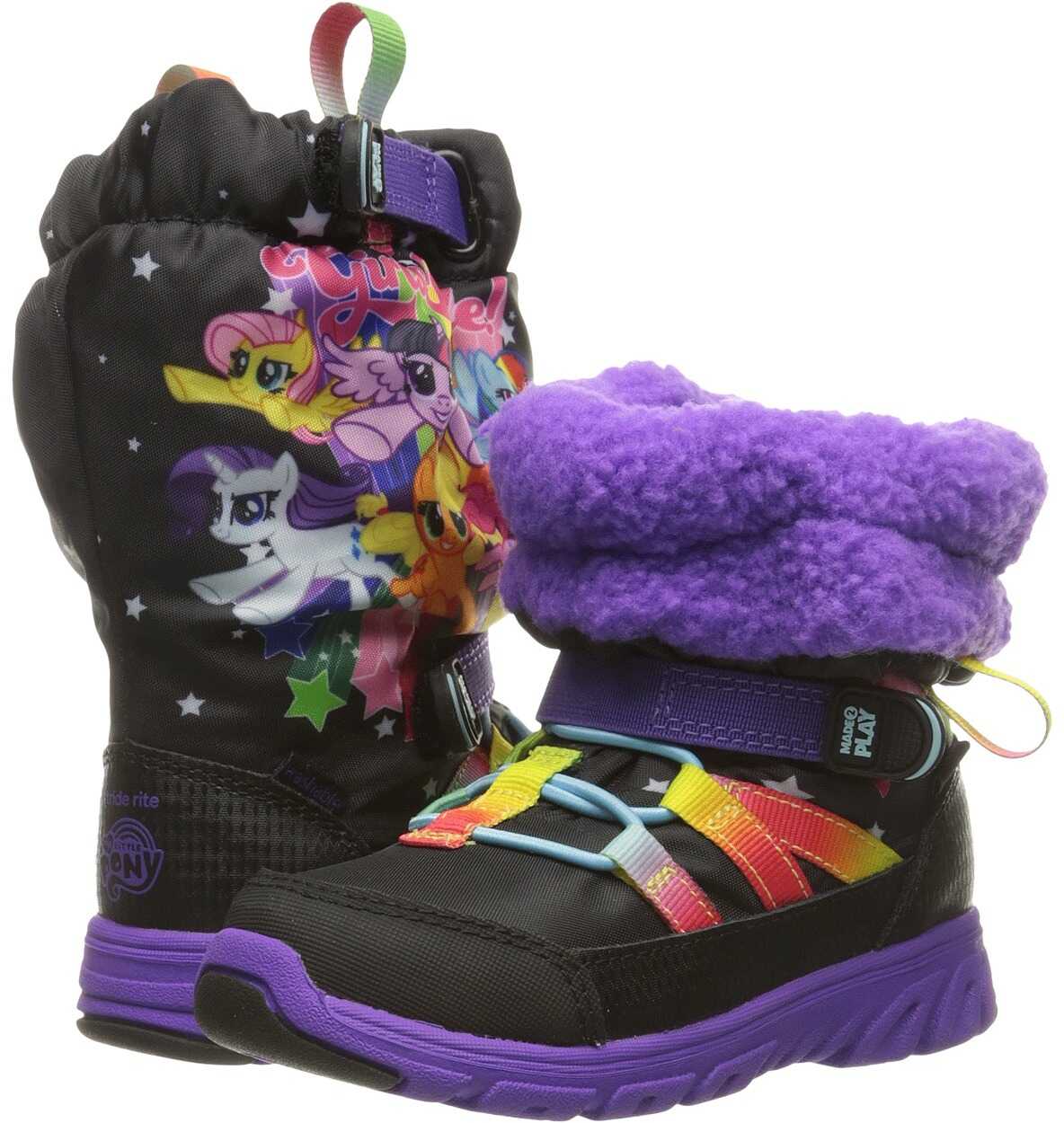 Gheata Stride Rite Made 2 Play My Little Pony Sneaker Boot (Toddler) Black/Rainbow