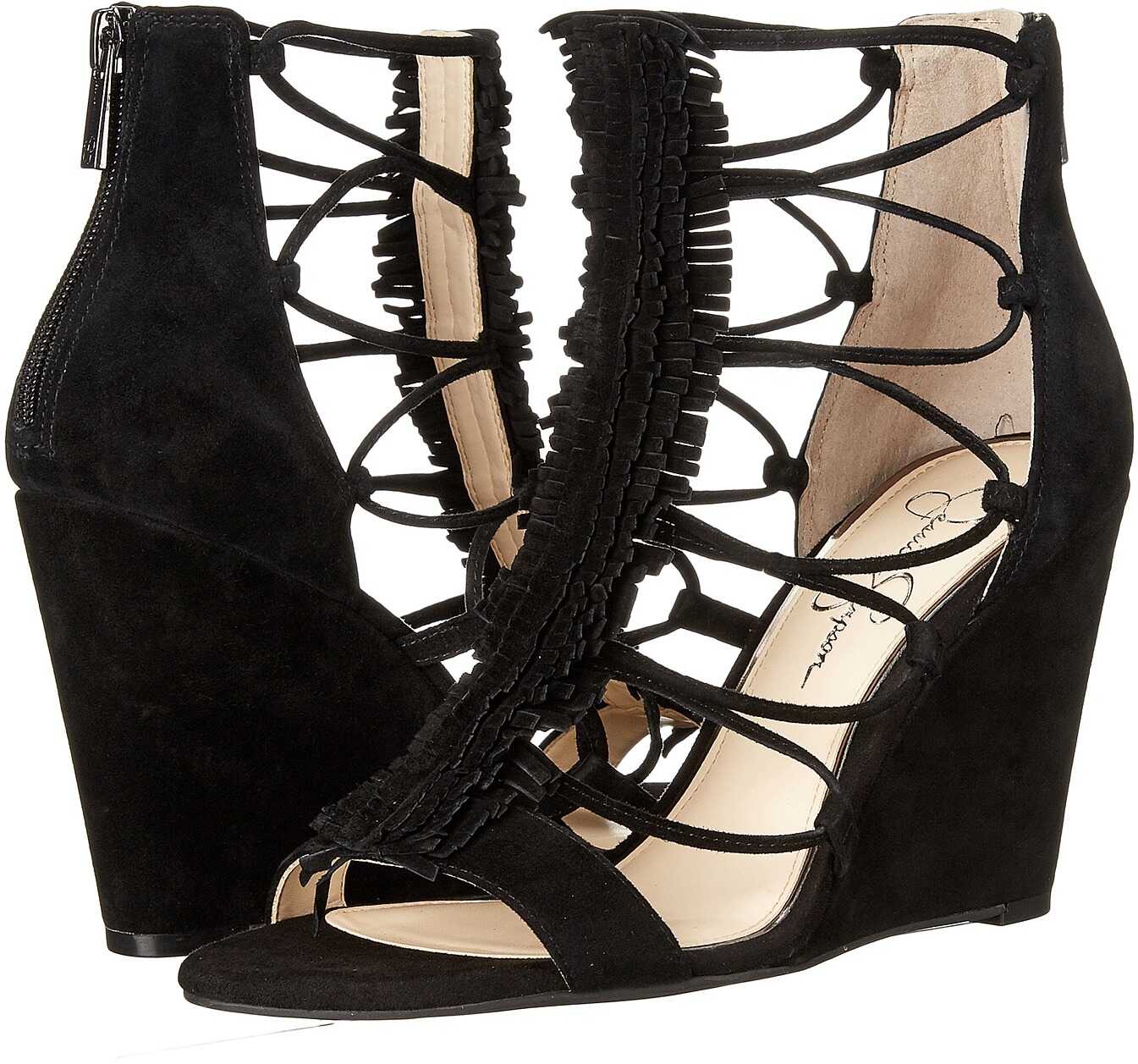 Sandala Jessica Simpson Beccy Black Luxe Kid Suede