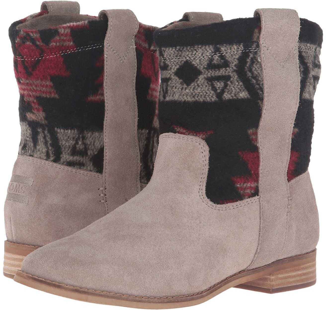 Gheata TOMS Laurel Boot Desert Taupe Suede/Tribal Wool