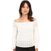 Bluze Off the Shoulder Eyelet Peasant Top Femei