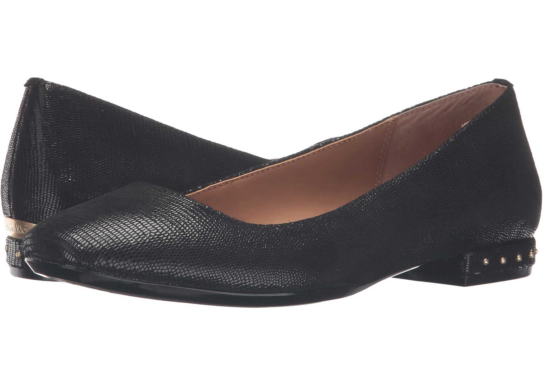 Balerin Calvin Klein Fridelle Black Tejus Lizard Print Leather