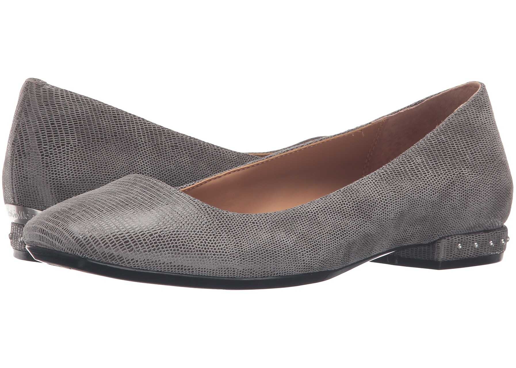 Balerin Calvin Klein Fridelle Shadow Grey Tejus Lizard Print Leather