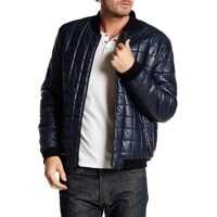 Geci de Piele Faux Leather Box Quilted Varsity Bomber Jacket* Barbati