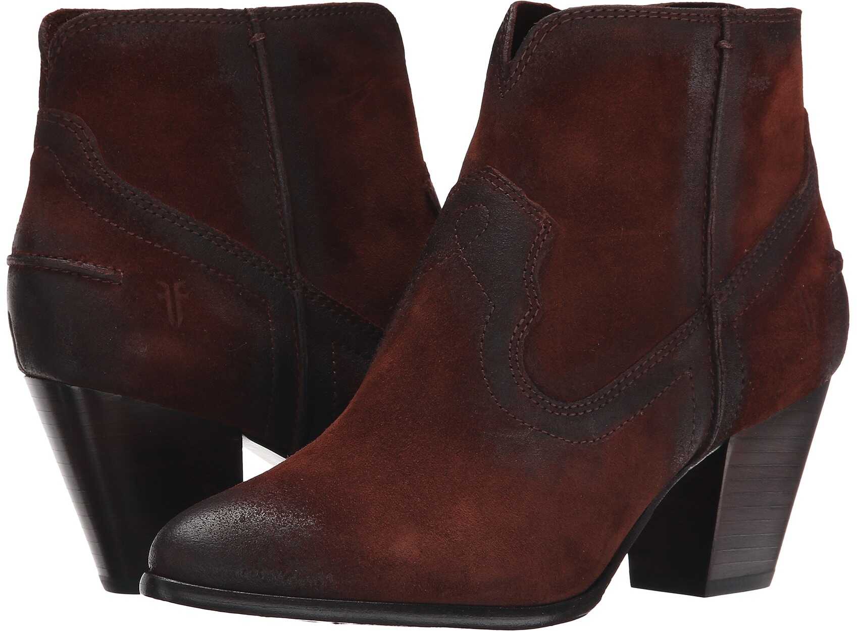 Gheata Frye Renee Seam Short Brown Oiled Suede