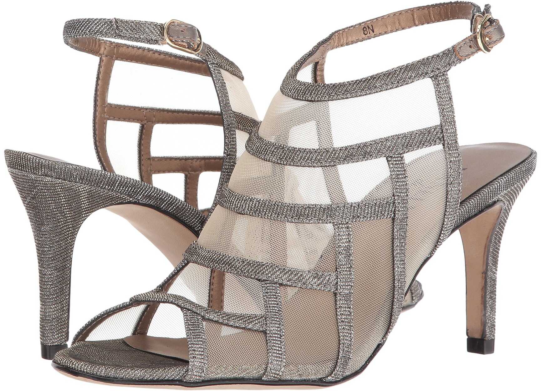 Pantof Vaneli Tuccy Platinum Nizza Fabric/Beige Mesh/Gold Buckle