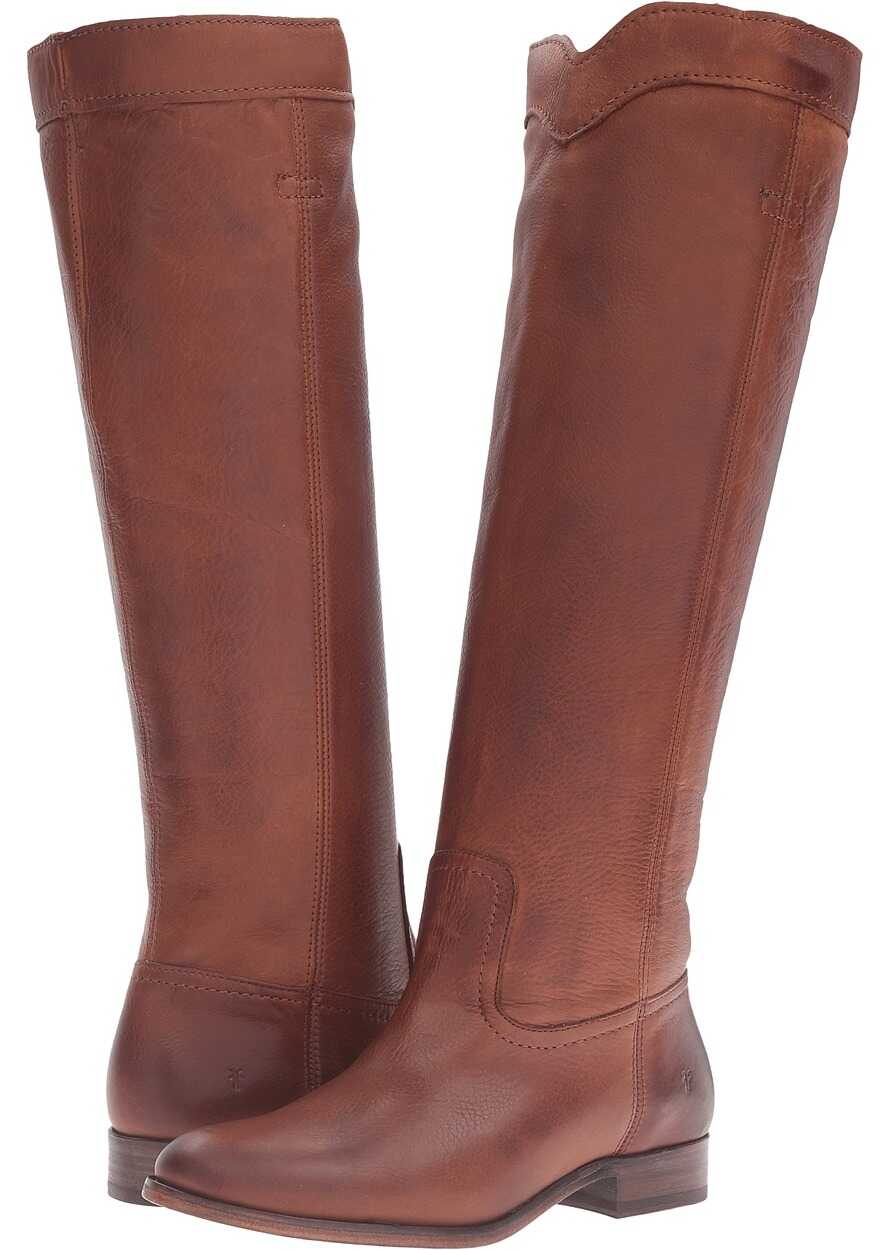Gheata Frye Cara Roper Tall Cognac Soft Pebbled Full Grain