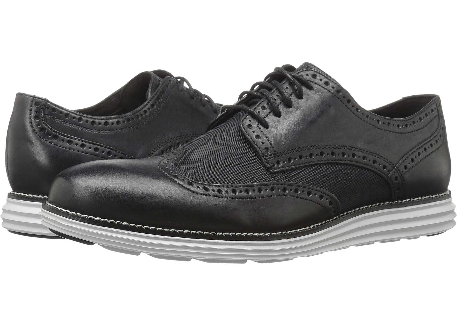 Pantof Cole Haan Original Grand Wing Oxford Black Leather/Textile/Vapor Blue