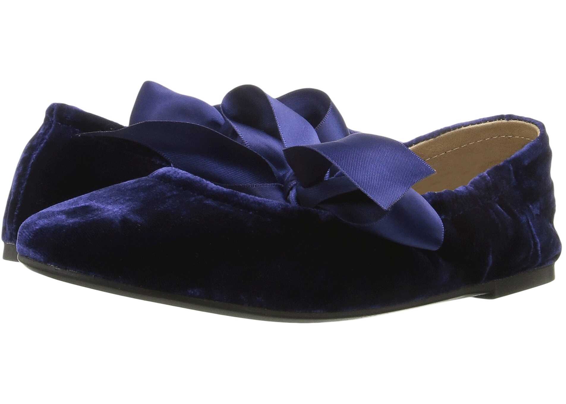 Balerin Polo Ralph Lauren Kids Briana (Little Kid/Big Kid) Navy Velvet